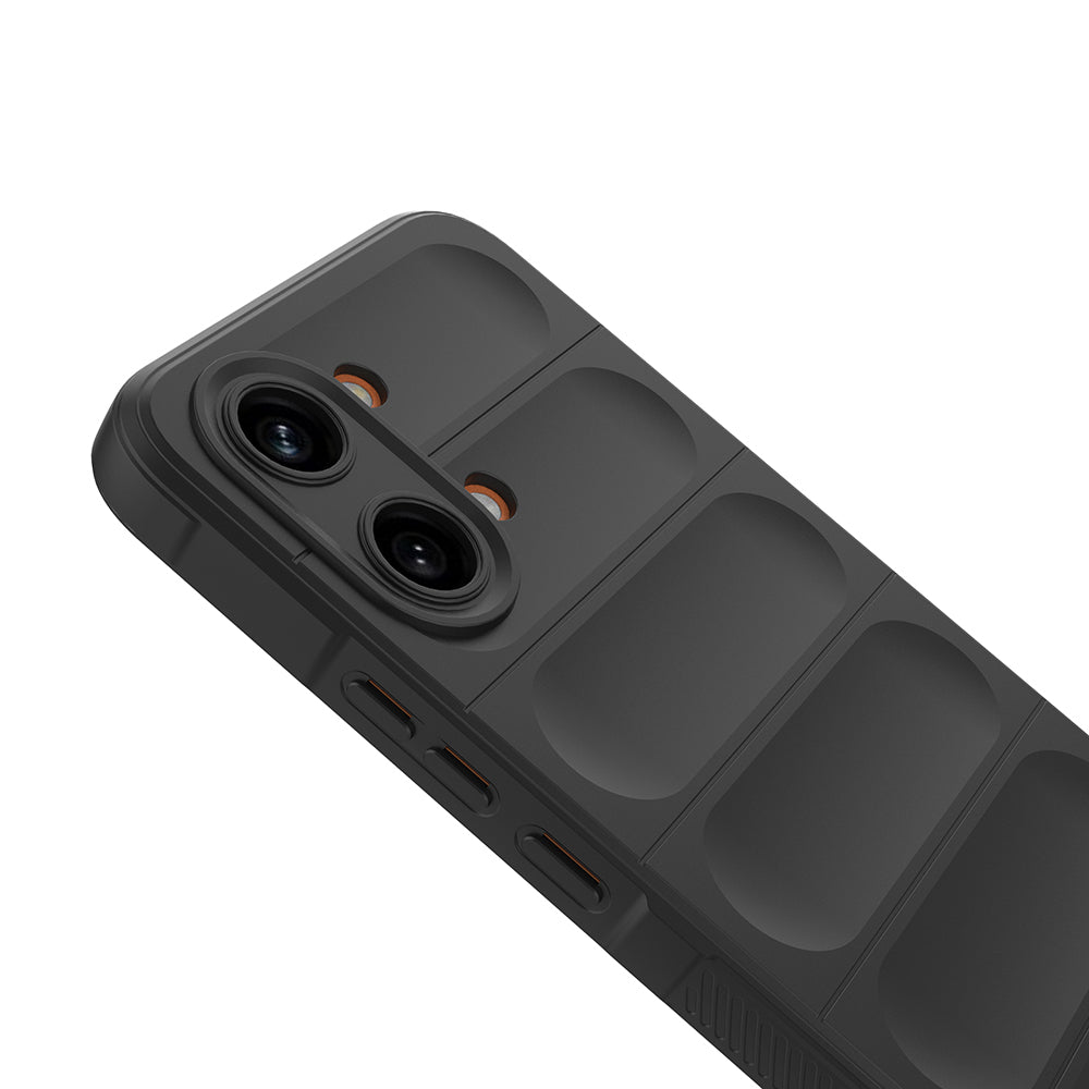Xiaomi Poco X8 Pro Max Kılıf Esnek TPU Oyuklu Arka Yüzey Tasarımlı Etnik Silikon Kapak Siyah