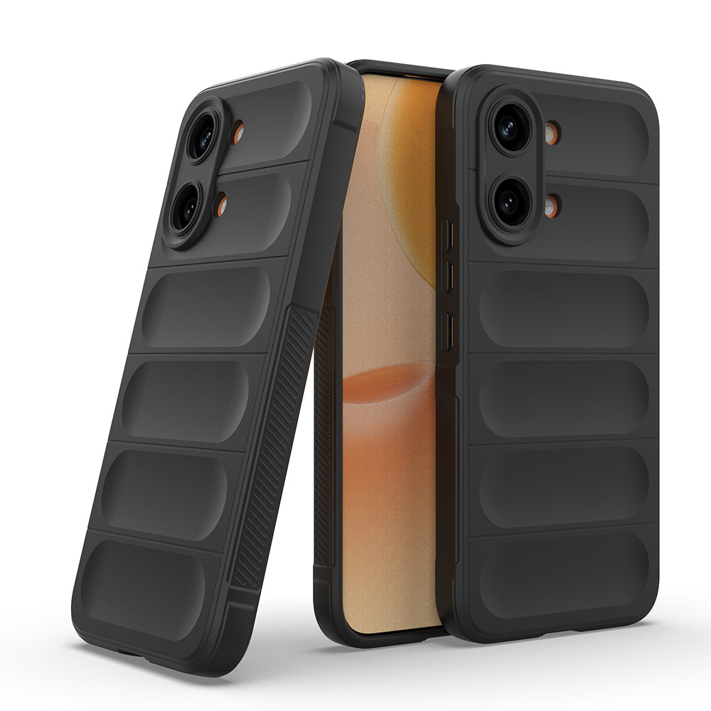 Xiaomi Poco X8 Pro Max Kılıf Esnek TPU Oyuklu Arka Yüzey Tasarımlı Etnik Silikon Kapak Siyah