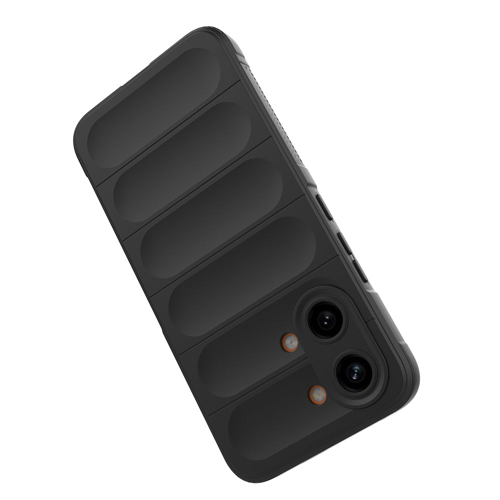Xiaomi Poco X8 Pro Max Kılıf Esnek TPU Oyuklu Arka Yüzey Tasarımlı Etnik Silikon Kapak Siyah
