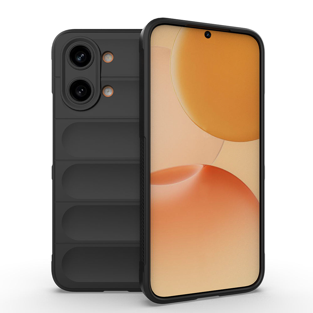 Xiaomi Poco X8 Pro Max Kılıf Esnek TPU Oyuklu Arka Yüzey Tasarımlı Etnik Silikon Kapak Siyah