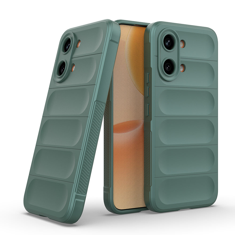 Xiaomi Poco X8 Pro Max Kılıf Esnek TPU Oyuklu Arka Yüzey Tasarımlı Etnik Silikon Kapak Koyu Yeşil