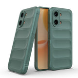 Xiaomi Poco X8 Pro Max Kılıf Esnek TPU Oyuklu Arka Yüzey Tasarımlı Etnik Silikon Kapak Koyu Yeşil