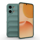 Xiaomi Poco X8 Pro Max Kılıf Esnek TPU Oyuklu Arka Yüzey Tasarımlı Etnik Silikon Kapak Koyu Yeşil