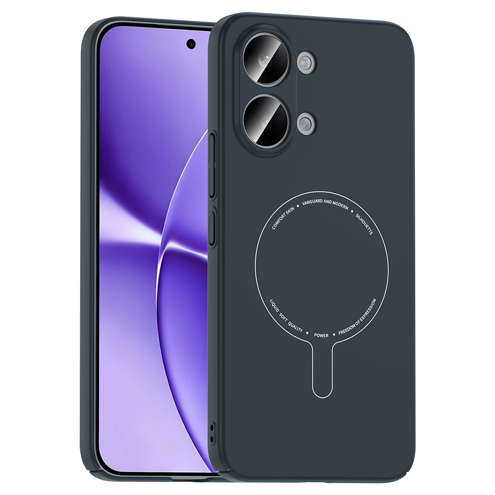 Xiaomi Poco X8 Pro Max Kılıf M-Safe Şarj Özellikli Kamera Korumalı Zore Elio Sert PC Kapak Lacivert