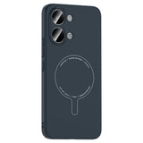 Xiaomi Poco X8 Pro Max Kılıf M-Safe Şarj Özellikli Kamera Korumalı Zore Elio Sert PC Kapak Lacivert