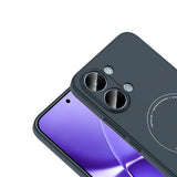 Xiaomi Poco X8 Pro Max Kılıf M-Safe Şarj Özellikli Kamera Korumalı Zore Elio Sert PC Kapak Lacivert