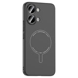 Xiaomi Poco X8 Pro Max Kılıf M-Safe Şarj Özellikli Kamera Korumalı Zore Elio Sert PC Kapak Siyah