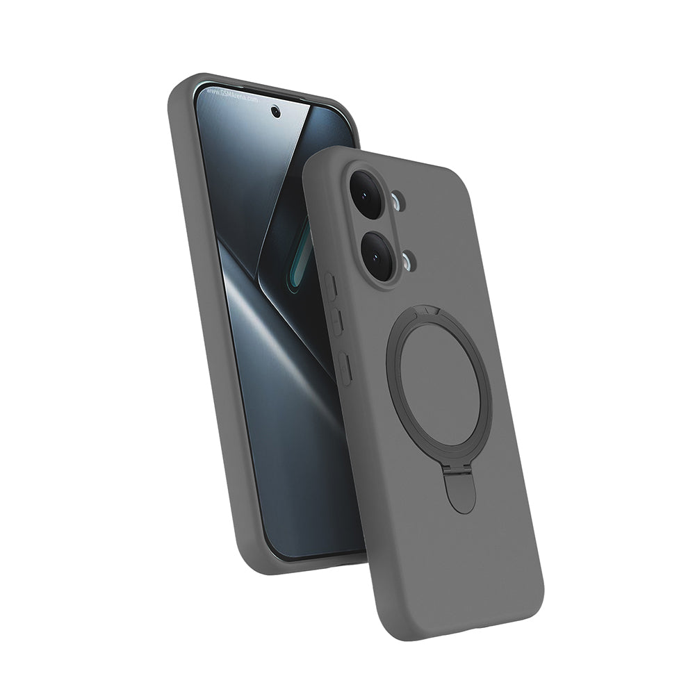 Xiaomi Poco X8 Pro Max Kılıf M-safe Şarj Özellikli Standlı Zore Samara Kapak Titanyum-Gri