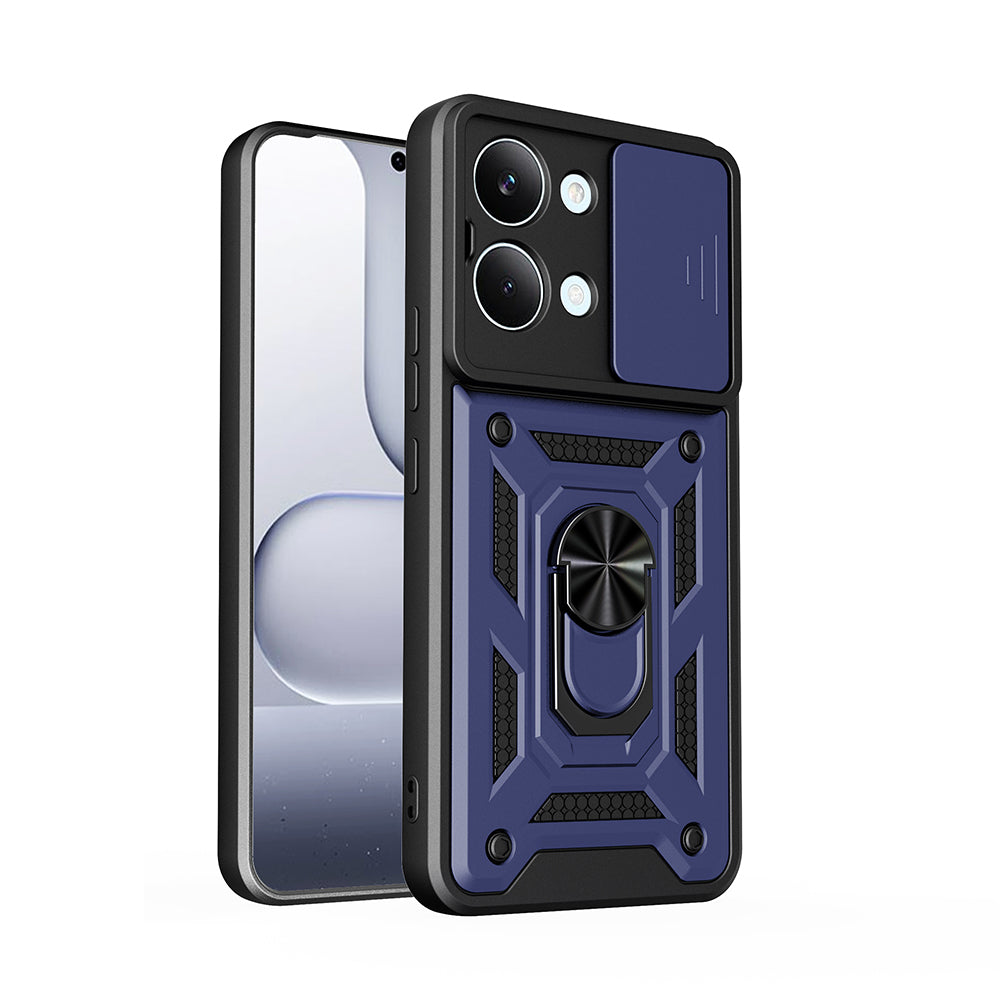 Xiaomi Poco X8 Pro Max Kılıf Magnetik Standlı Kamera Korumalı Zore Sürgülü Vega Kapak Mavi