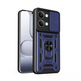 Xiaomi Poco X8 Pro Max Kılıf Magnetik Standlı Kamera Korumalı Zore Sürgülü Vega Kapak Mavi