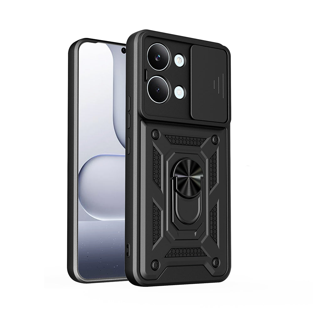 Xiaomi Poco X8 Pro Max Kılıf Magnetik Standlı Kamera Korumalı Zore Sürgülü Vega Kapak Mavi