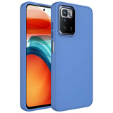 Xiaomi Redmi 10 Kılıf Metal Çerçeve ve Buton Tasarımlı Silikon Zore Luna Kapak Lavendery Gray