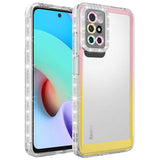 Xiaomi Redmi 10 Kılıf Simli ve Renk Geçiş Tasarımlı Lens Korumalı Zore Park Kapak Pembe-Sarı