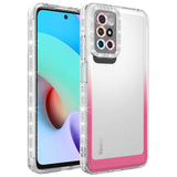 Xiaomi Redmi 10 Kılıf Simli ve Renk Geçiş Tasarımlı Lens Korumalı Zore Park Kapak Beyaz-Pembe