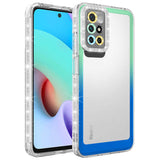 Xiaomi Redmi 10 Kılıf Simli ve Renk Geçiş Tasarımlı Lens Korumalı Zore Park Kapak Yeşil-Mavi