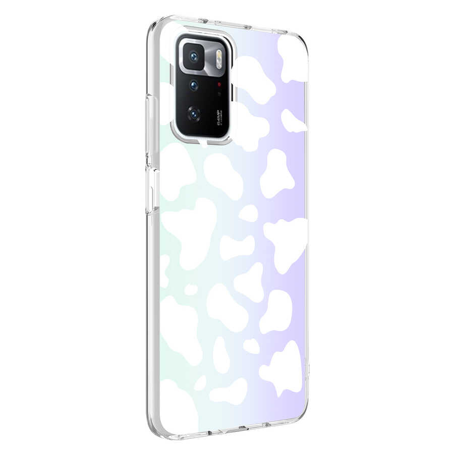 Xiaomi Redmi 10 Kılıf Zore M-Blue Desenli Kapak Cow No2