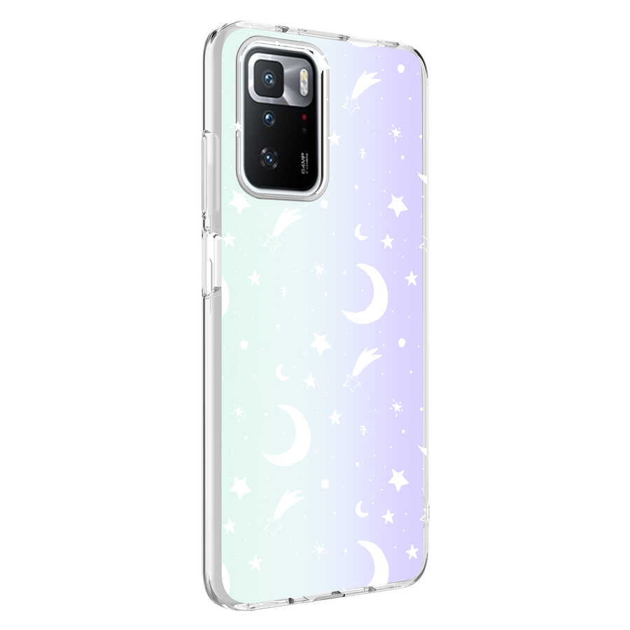 Xiaomi Redmi 10 Kılıf Zore M-Blue Desenli Kapak Moon No4