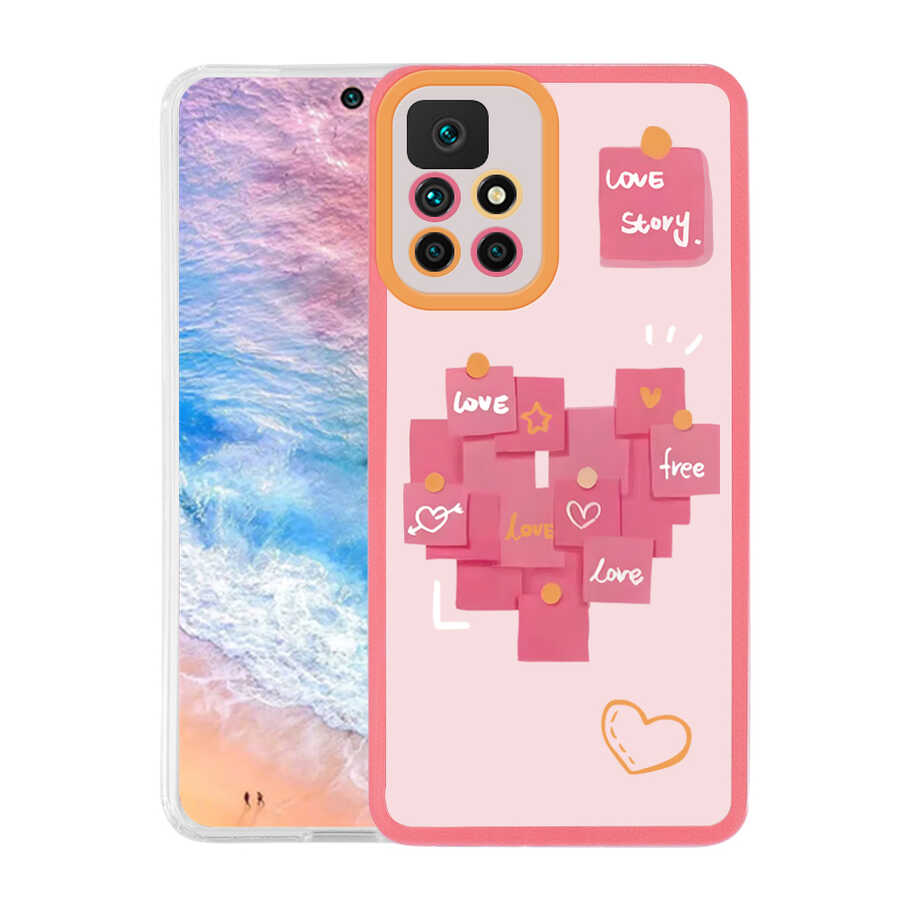 Xiaomi Redmi 10 Kılıf Zore M-Fit Desenli Kapak Love Story No2
