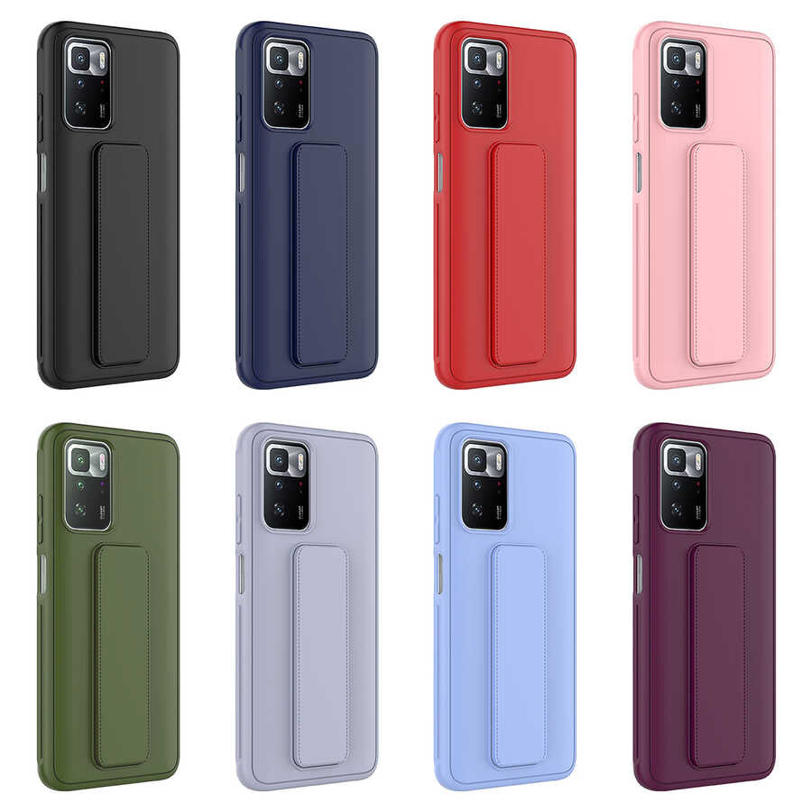 Xiaomi Redmi 10 Kılıf Zore Qstand Kapak Mürdüm