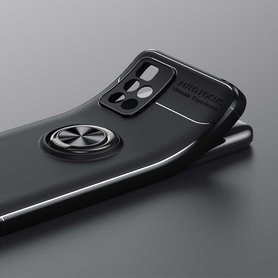 Xiaomi Redmi 10 Kılıf Zore Ravel Silikon Kapak Siyah-Kırmızı