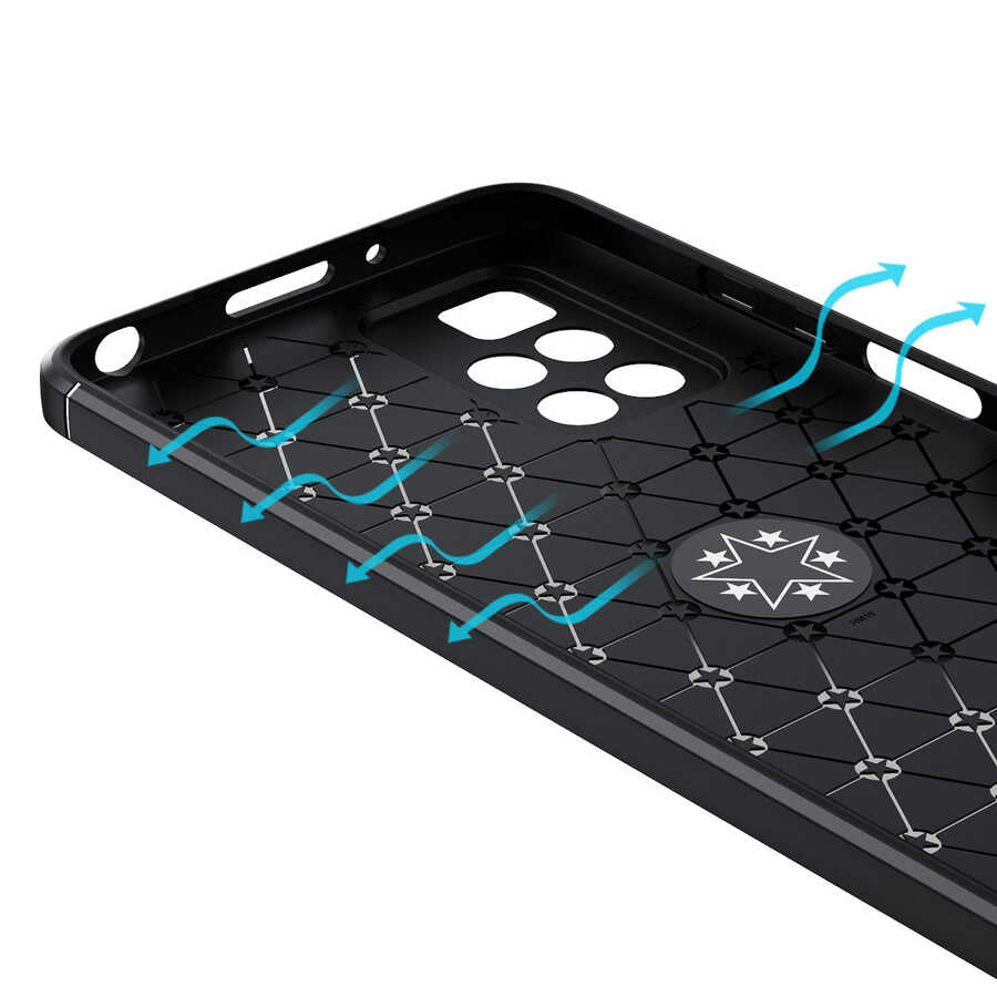 Xiaomi Redmi 10 Kılıf Zore Ravel Silikon Kapak Siyah