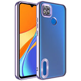 Xiaomi Redmi 10A Kılıf Kamera Korumalı Logo Gösteren Zore Omega Kapak Lila