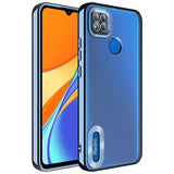 Xiaomi Redmi 10A Kılıf Kamera Korumalı Logo Gösteren Zore Omega Kapak Sierra Mavi