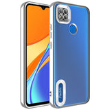 Xiaomi Redmi 10A Kılıf Kamera Korumalı Logo Gösteren Zore Omega Kapak Gümüş