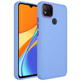 Xiaomi Redmi 10A Kılıf Metal Çerçeve ve Buton Tasarımlı Silikon Zore Luna Kapak Lila