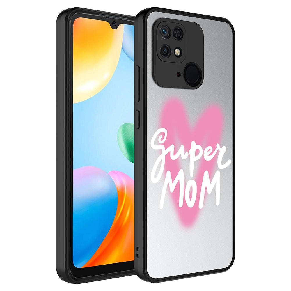 Xiaomi Redmi 10C Kılıf Aynalı Desenli Kamera Korumalı Parlak Zore Mirror Kapak Fragile