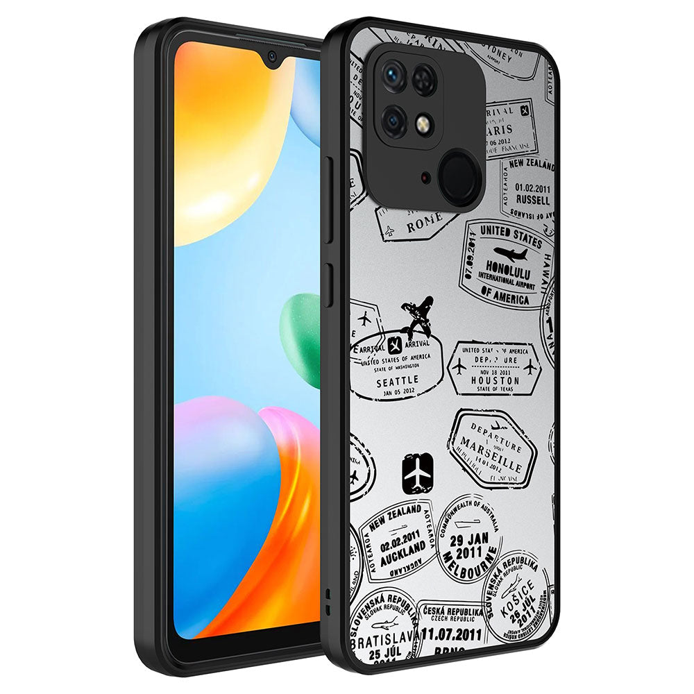 Xiaomi Redmi 10C Kılıf Aynalı Desenli Kamera Korumalı Parlak Zore Mirror Kapak Seyahat