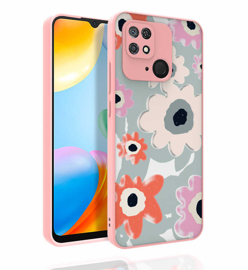 Xiaomi Redmi 10C Kılıf Desenli Kamera Korumalı Parlak Zore Nora Kapak NO5