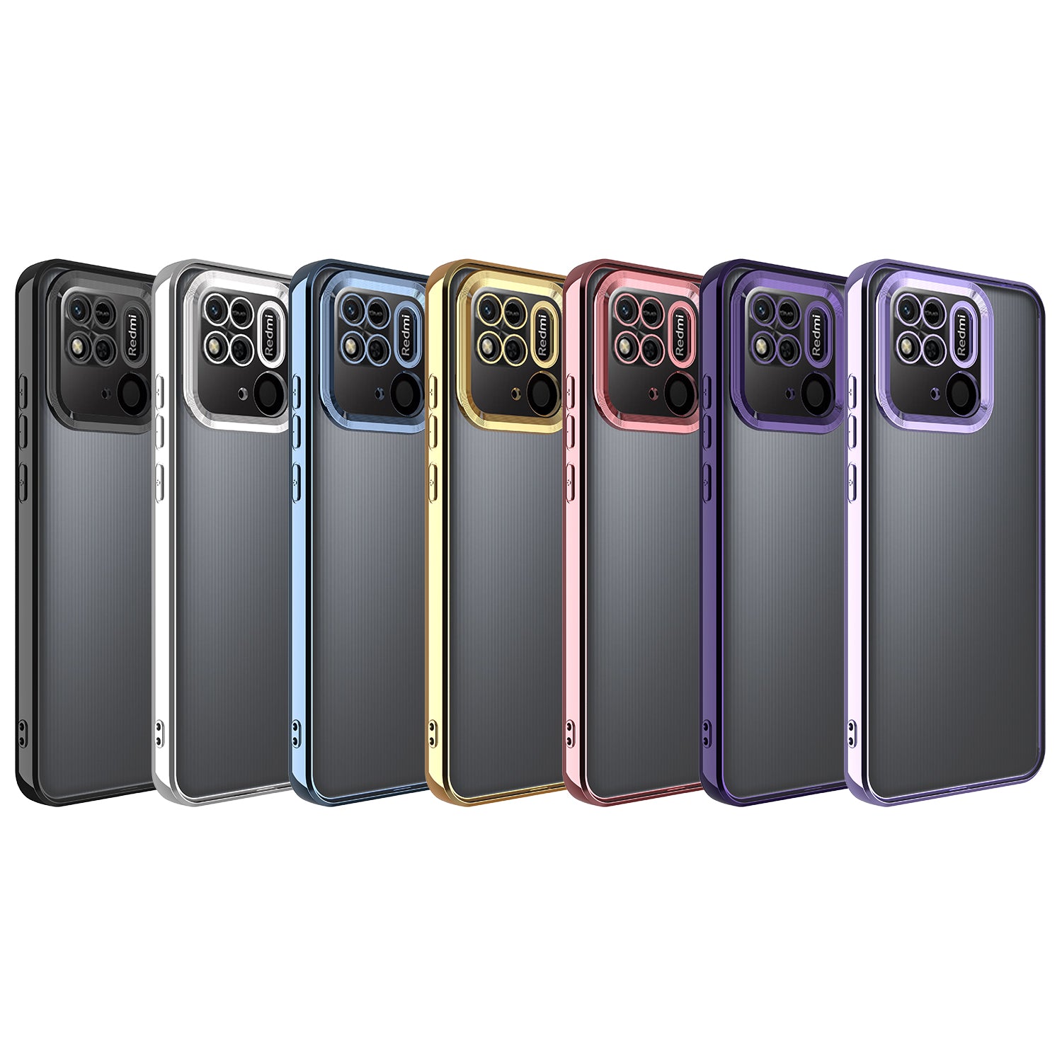 Xiaomi Redmi 10C Kılıf Kamera Korumalı Logo Gösteren Zore Omega Kapak Lila