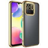Xiaomi Redmi 10C Kılıf Kamera Korumalı Logo Gösteren Zore Omega Kapak Gold