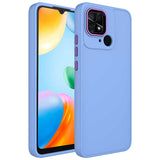 Xiaomi Redmi 10C Kılıf Metal Çerçeve ve Buton Tasarımlı Silikon Zore Luna Kapak Lavendery Gray