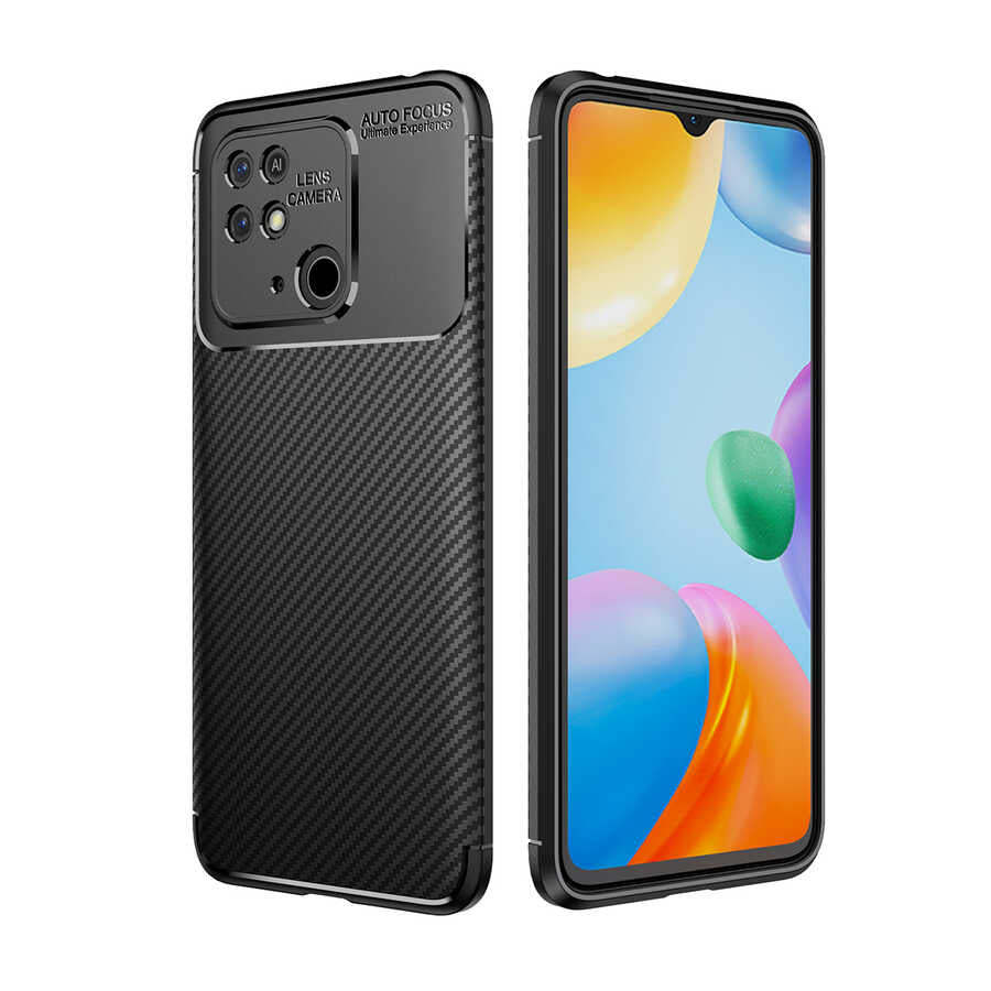 Xiaomi Redmi 10C Kılıf Zore Negro Silikon Kapak Siyah