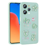 Xiaomi Redmi 12 4G Kılıf Kabartma Figürlü Parlak Zore Toys Silikon Kapak Mor