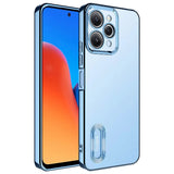 Xiaomi Redmi 12 4G Kılıf Kamera Korumalı Logo Gösteren Zore Omega Kapak Sierra Mavi