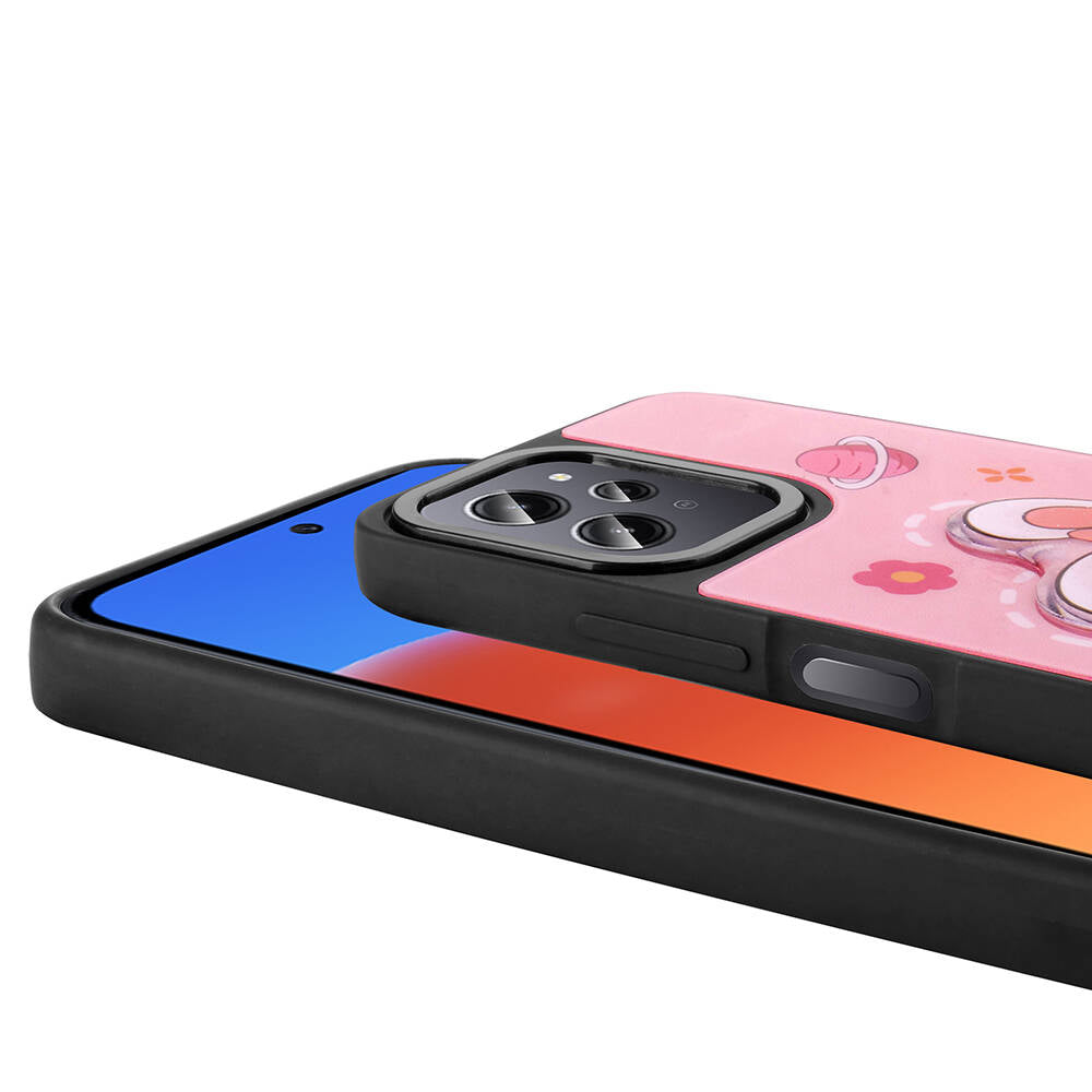 Xiaomi Redmi 12 4G Kılıf Parlayan Kabartmalı İkonik Figürlü Zore Amas Silikon Kapak Beyaz