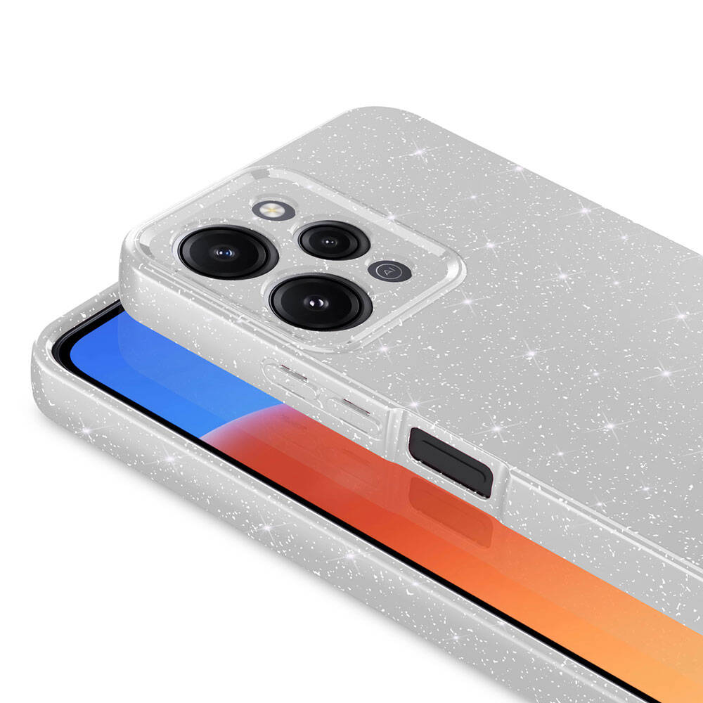 Xiaomi Redmi 12 Kılıf Kamera Korumalı Simli Lüks Zore Koton Kapak Pembe Koyu