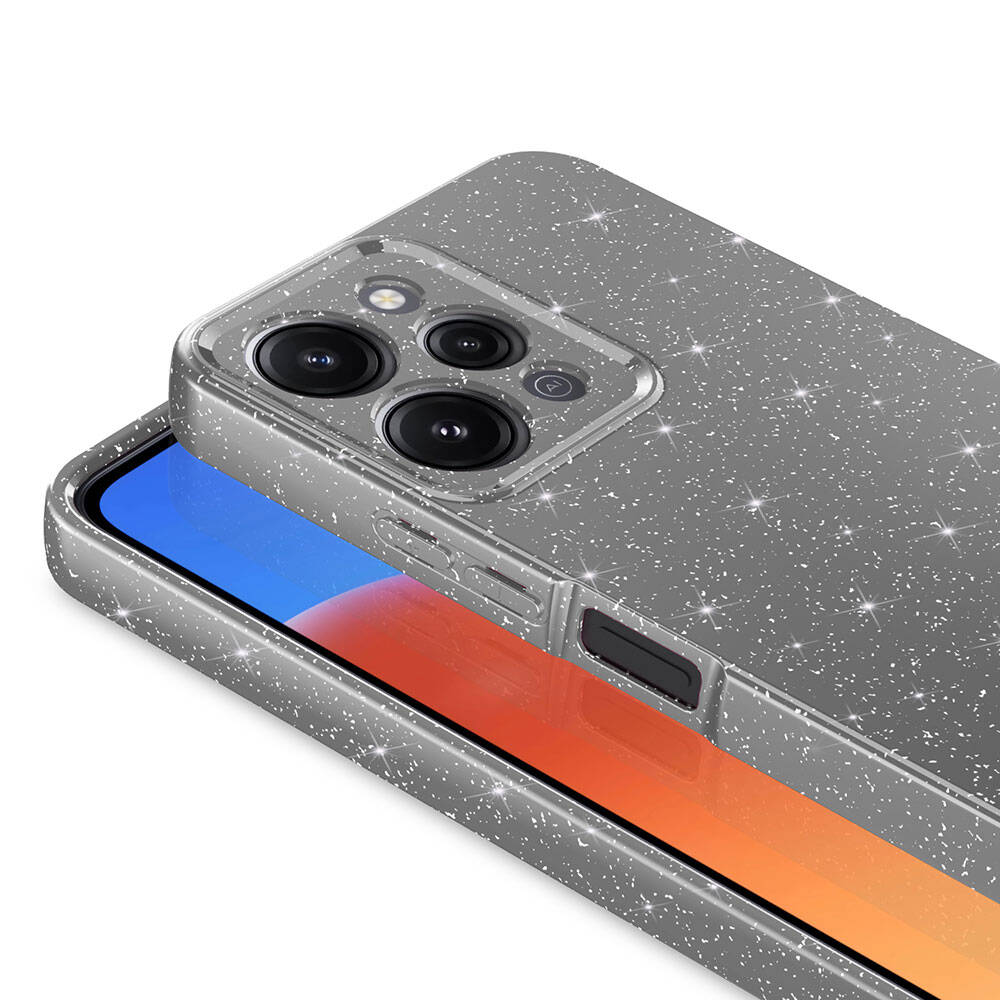 Xiaomi Redmi 12 Kılıf Kamera Korumalı Simli Lüks Zore Koton Kapak Pembe Koyu
