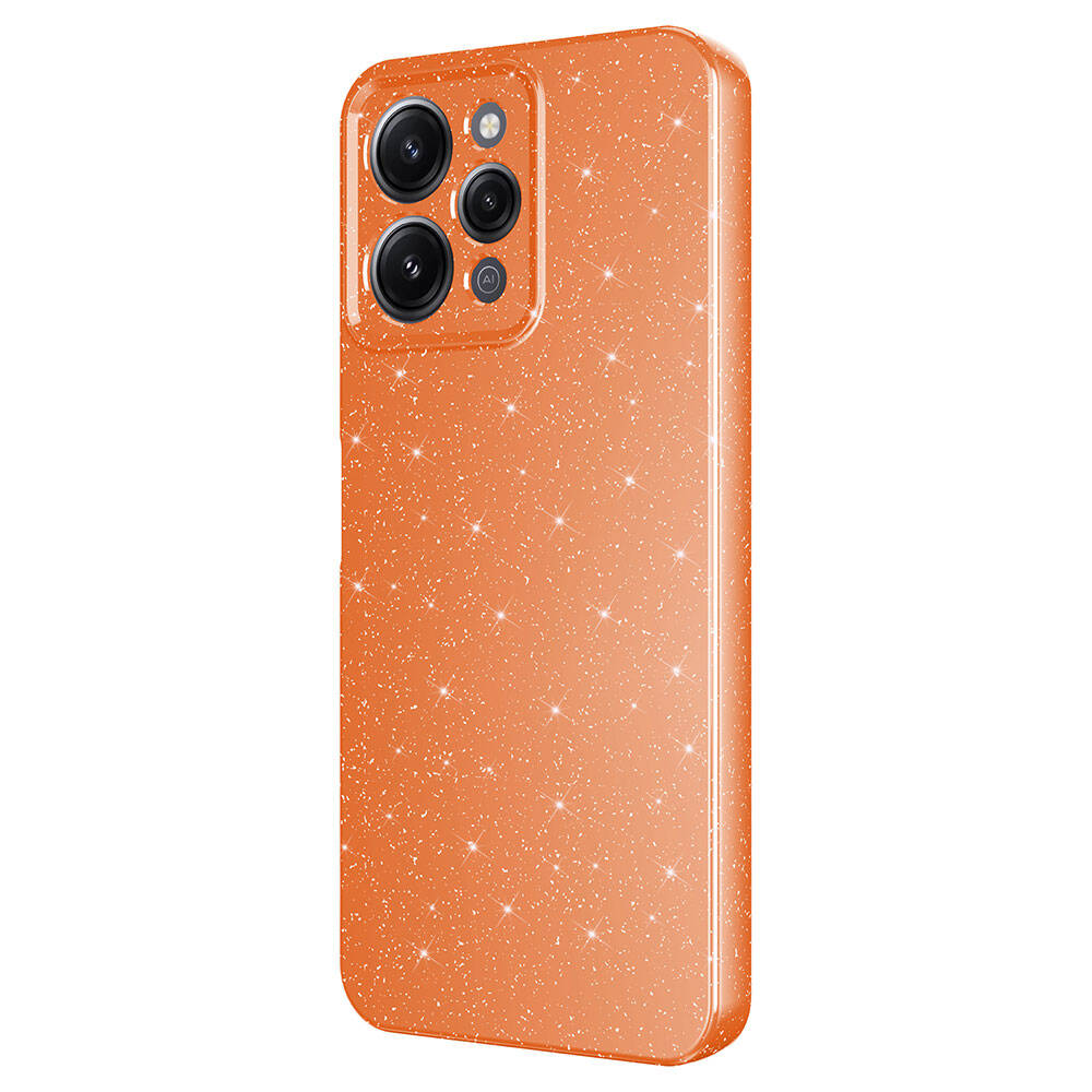 Xiaomi Redmi 12 Kılıf Kamera Korumalı Simli Lüks Zore Koton Kapak Pembe Koyu