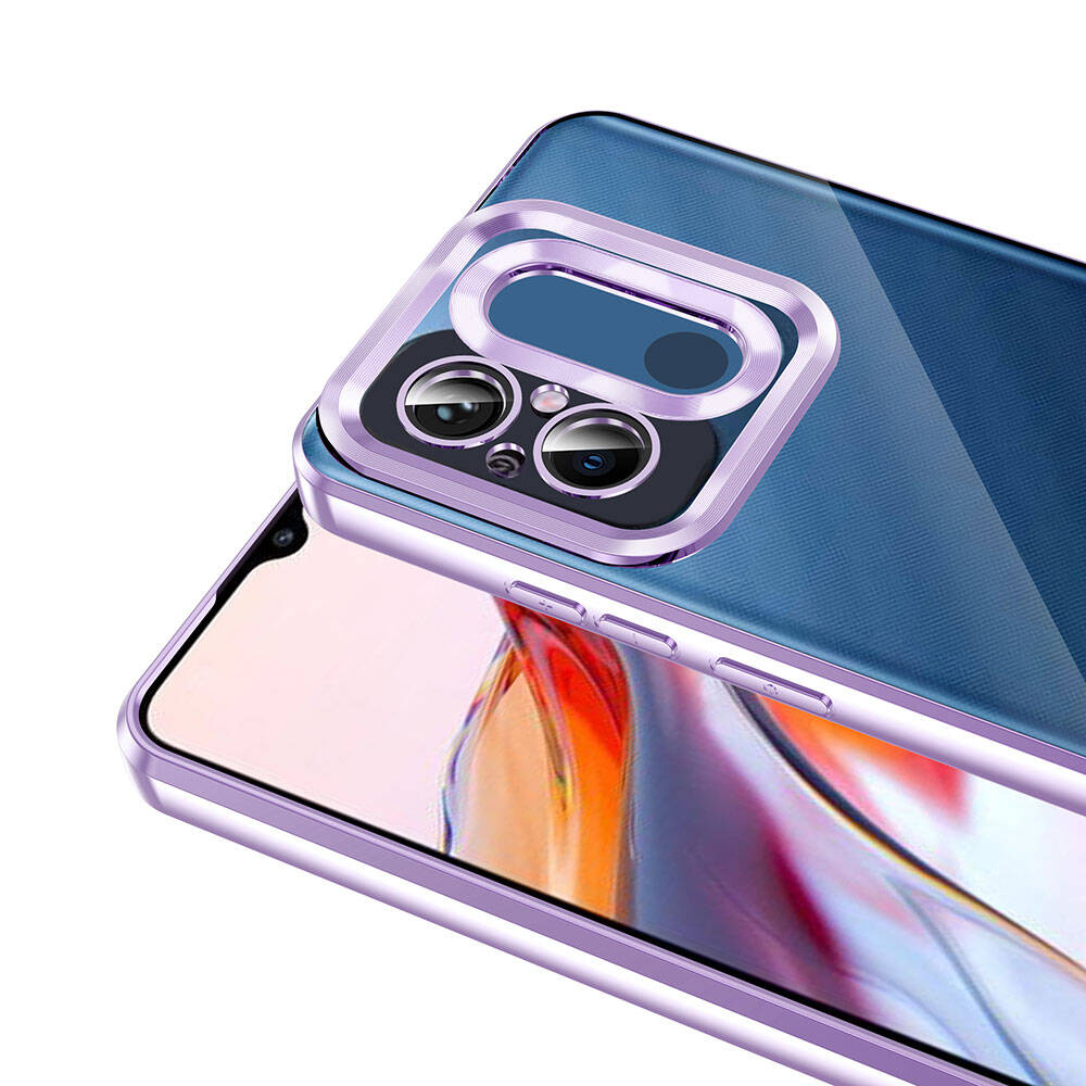 Xiaomi Redmi 12C Kılıf Kamera Korumalı Logo Gösteren Zore Omega Kapak Gold