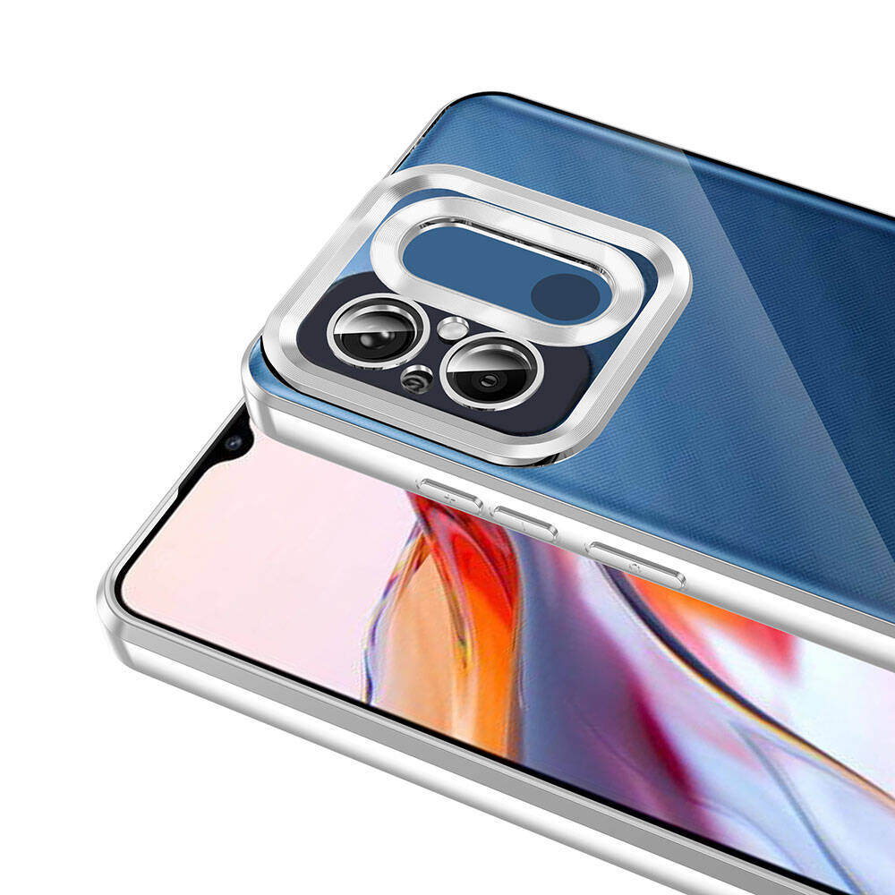 Xiaomi Redmi 12C Kılıf Kamera Korumalı Logo Gösteren Zore Omega Kapak Sierra Mavi