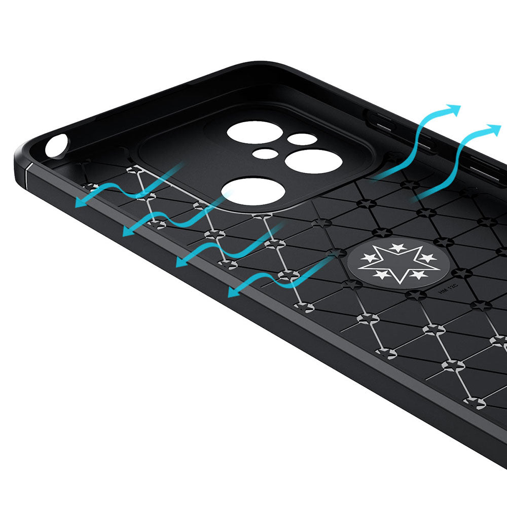 Xiaomi Redmi 12C Kılıf Zore Ravel Silikon Kapak Siyah-Mavi