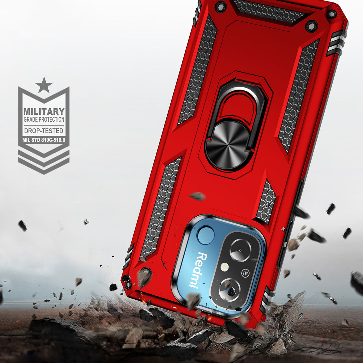 Xiaomi Redmi 12C Kılıf Zore Vega Kapak Kırmızı