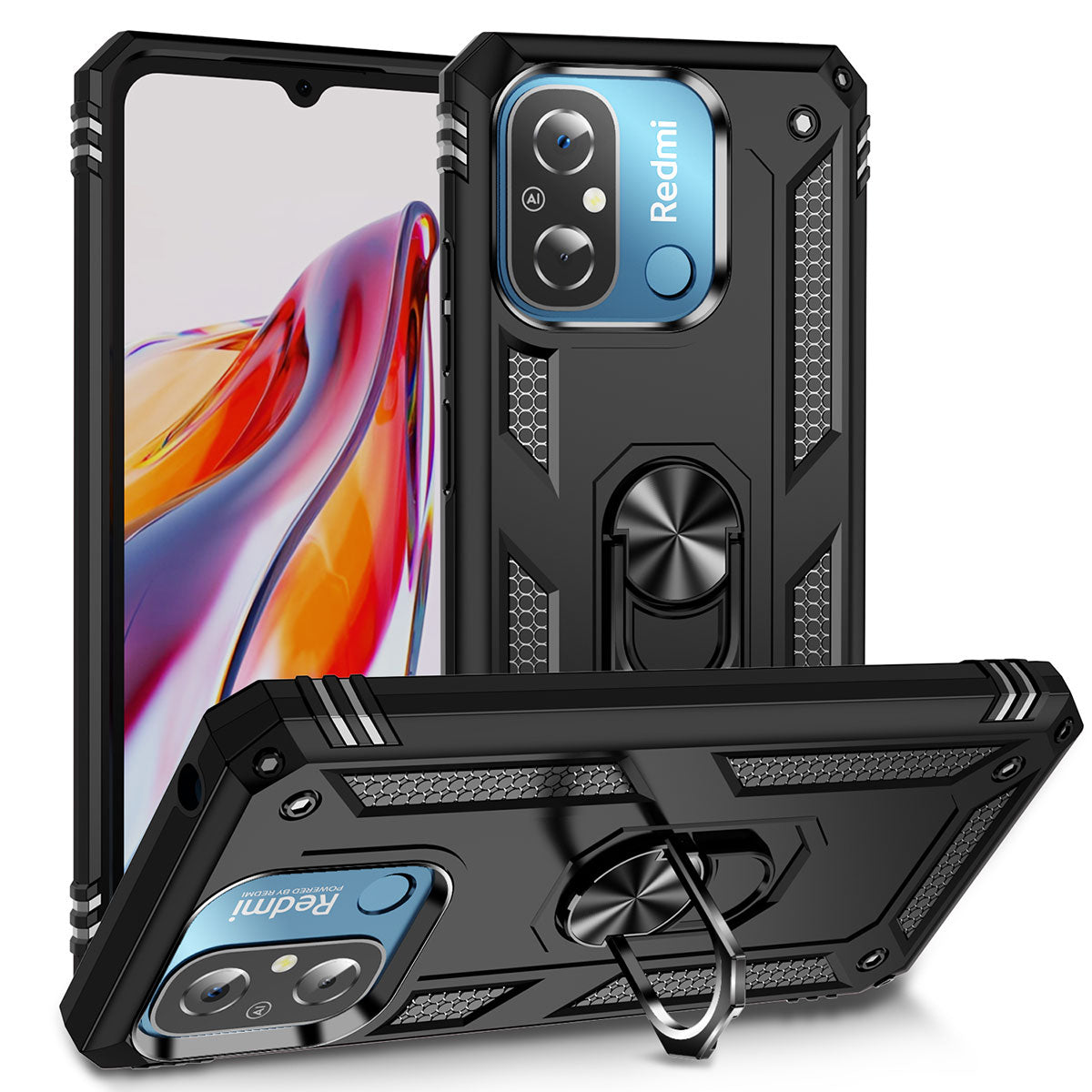 Xiaomi Redmi 12C Kılıf Zore Vega Kapak Siyah