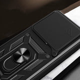 Xiaomi Redmi 13 4G Kılıf Magnetik Standlı Kamera Korumalı Zore Sürgülü Vega Kapak Siyah