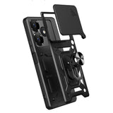 Xiaomi Redmi 13 4G Kılıf Magnetik Standlı Kamera Korumalı Zore Sürgülü Vega Kapak Siyah