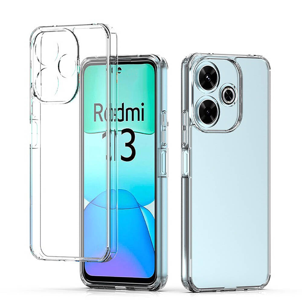 Xiaomi Redmi 13 4G Kılıf Zore Süper Silikon Kapak Şeffaf